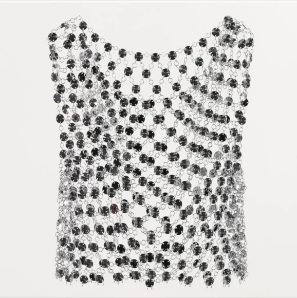 ZARA JEWEL CROP TOP SIZE M - Picture 7 of 10